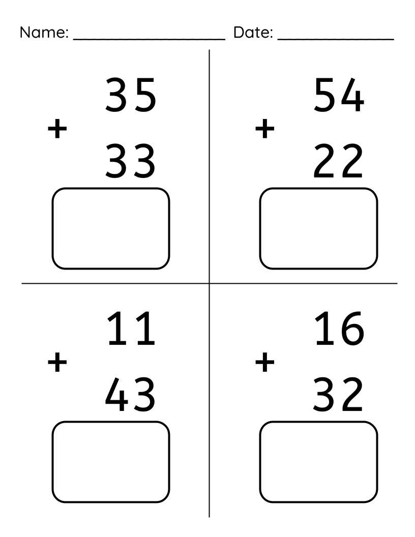 add without regrouping worksheets