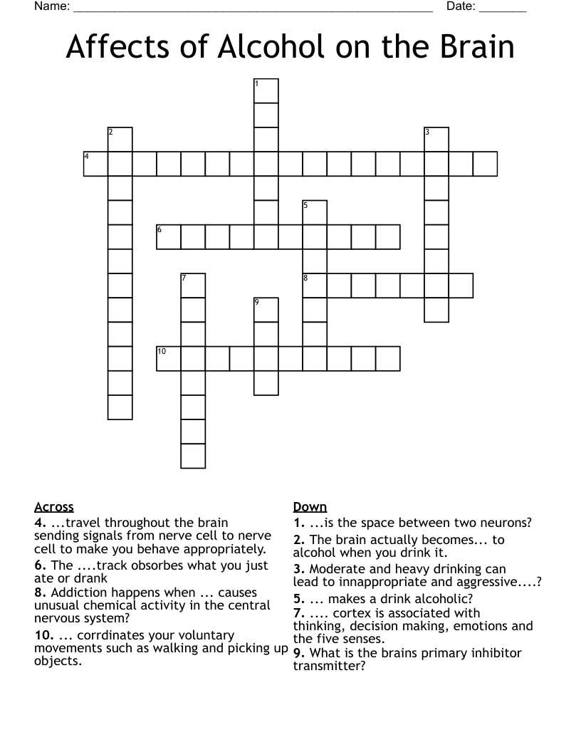 addiction and the brain worksheet