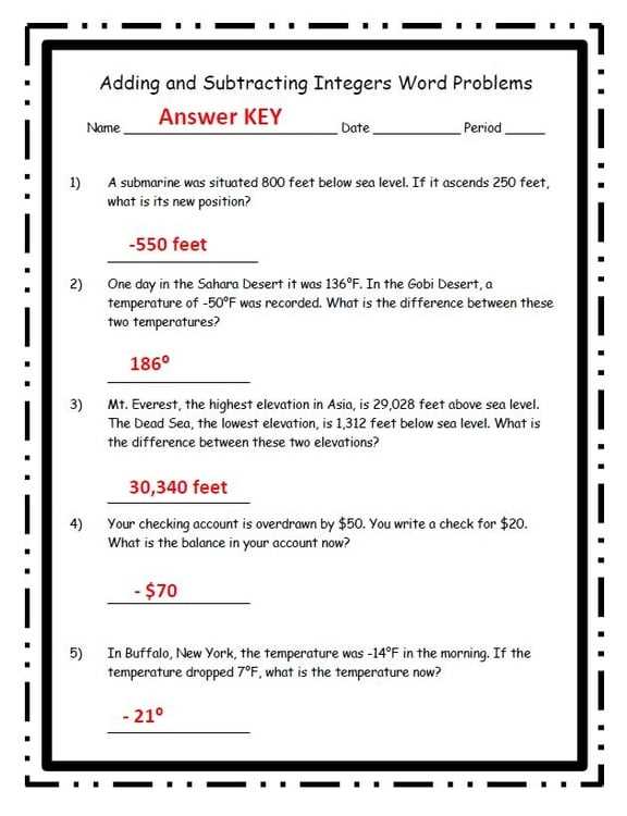 adding and subtracting integers worksheet 6th grade
