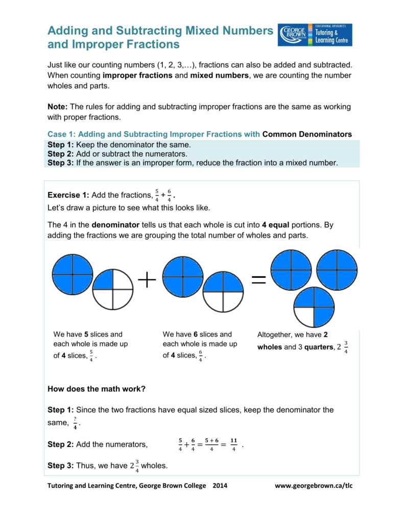 adding and subtracting mixed number fractions worksheets