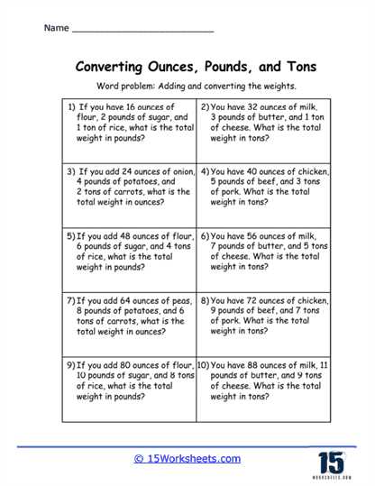 adding and subtracting pounds and ounces worksheets