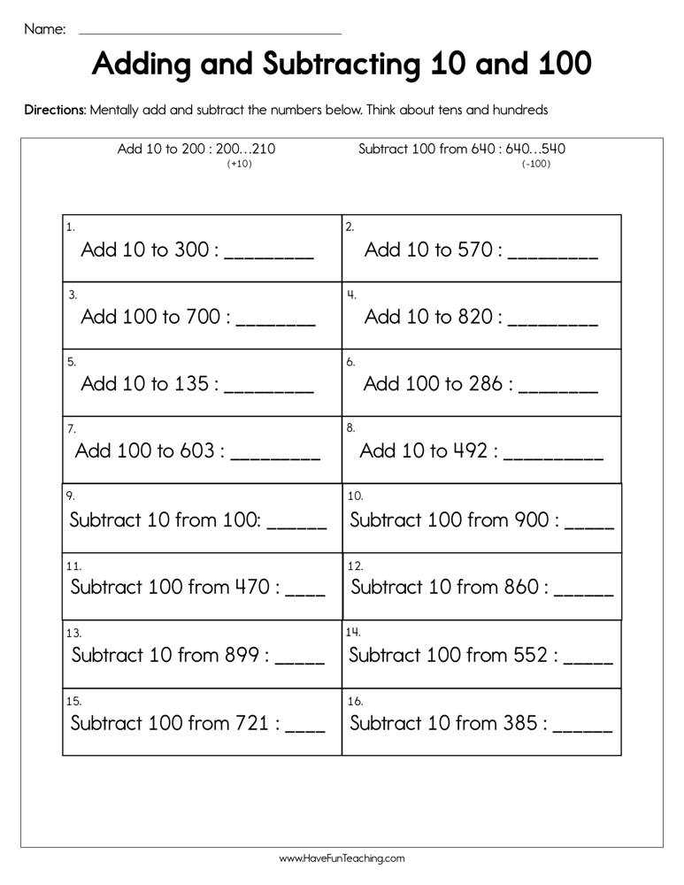 adding big numbers worksheets