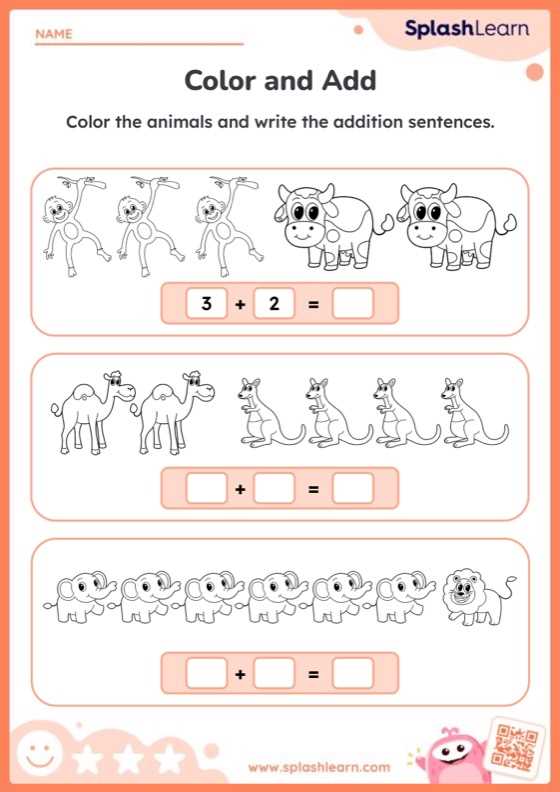adding coloring worksheet