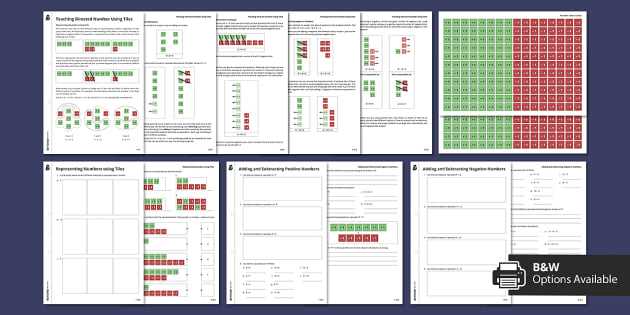 adding integers using zero pairs worksheet