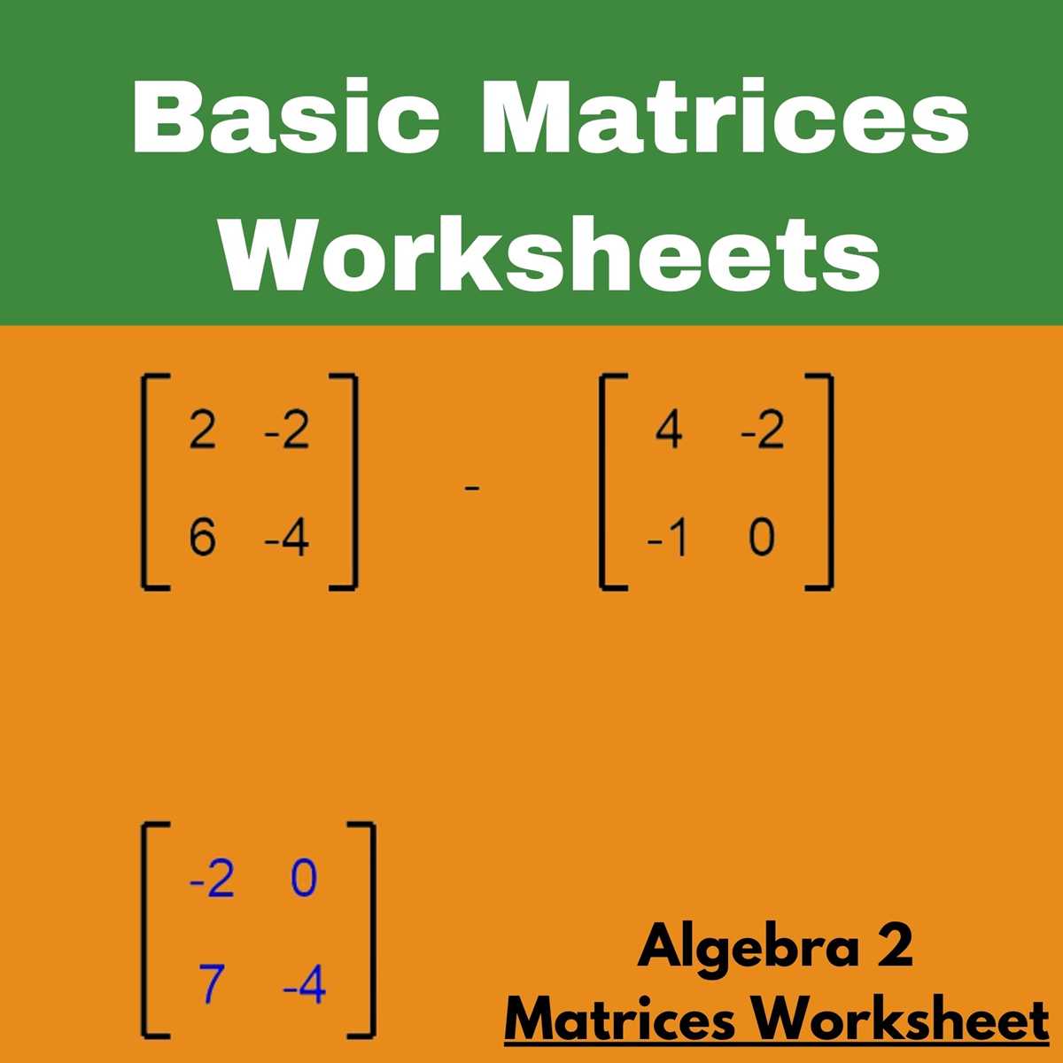 adding matrices worksheet