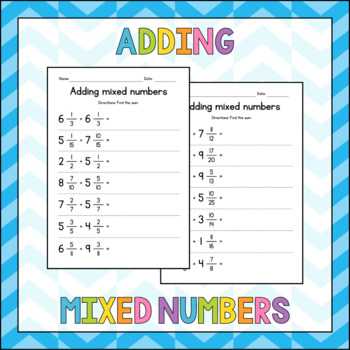 adding mixed fractions worksheet free