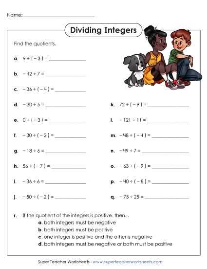 adding negative numbers worksheets