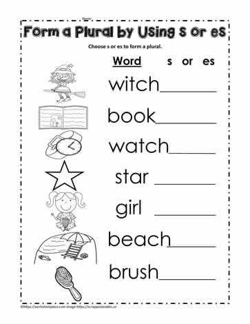 adding s or es to nouns worksheet