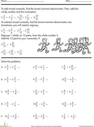 adding subtracting multiplying fractions worksheet