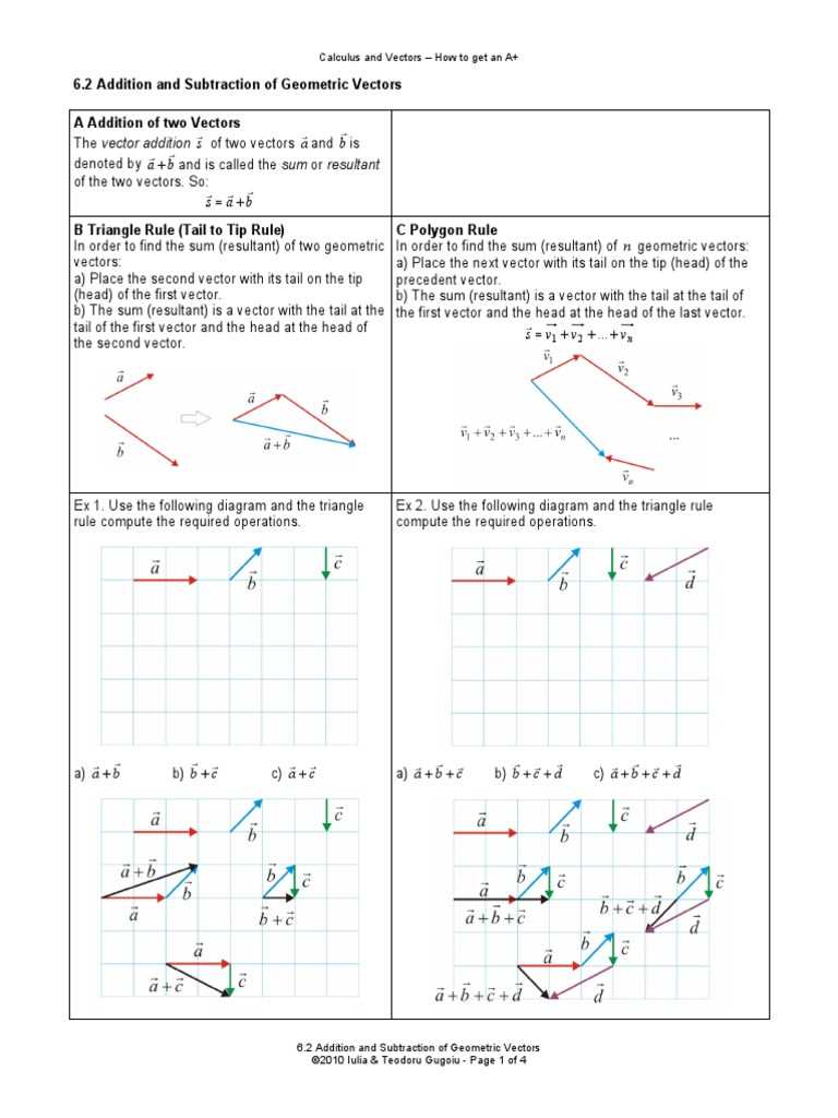 adding vectors geometrically worksheet