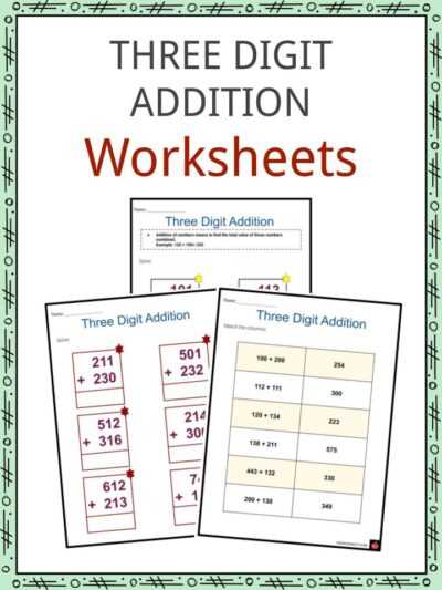 addition 3 digit without regrouping worksheets addition 3 digit without regrouping worksheets