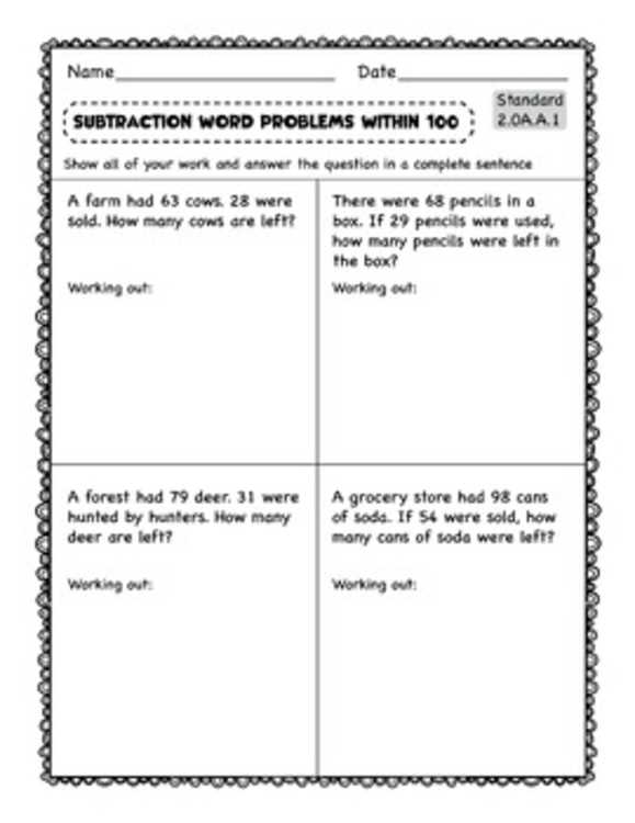 addition and subtraction problem solving worksheets