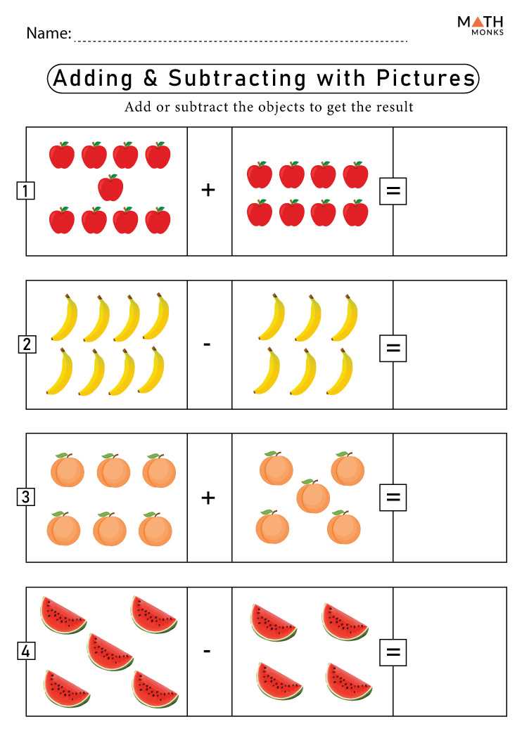 addition and subtraction worksheet first grade