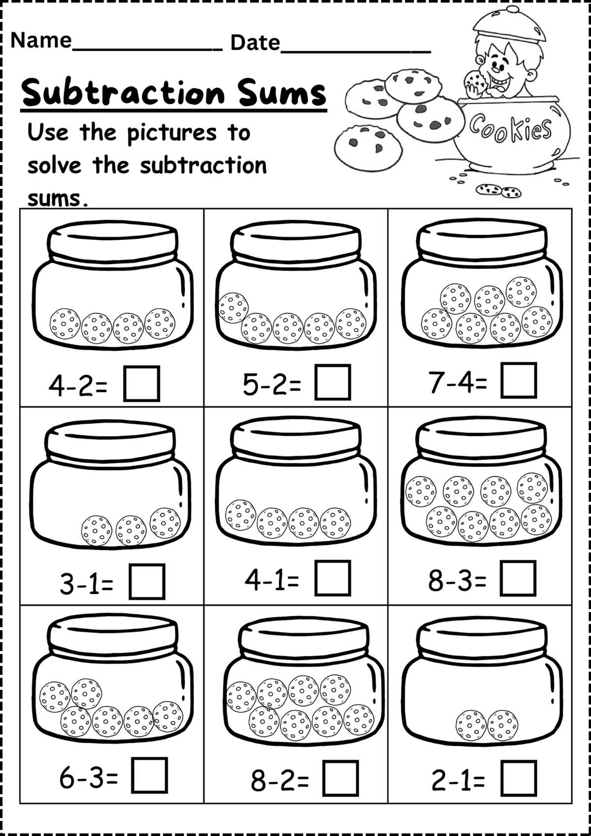 addition and subtraction worksheet kindergarten