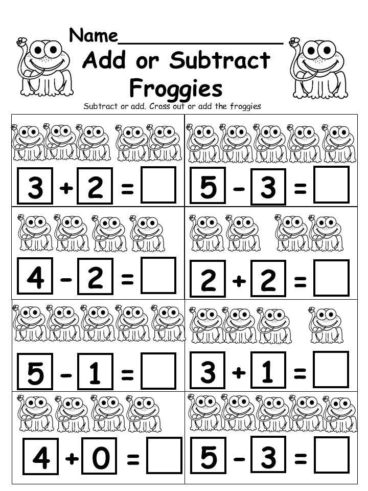 addition and subtraction worksheets kindergarten