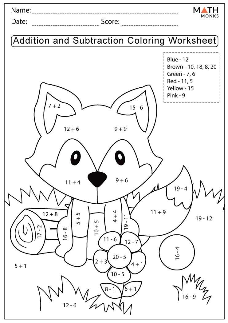 addition color worksheets