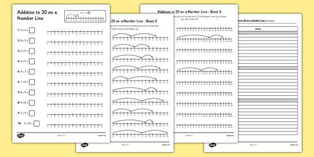 addition number line worksheet