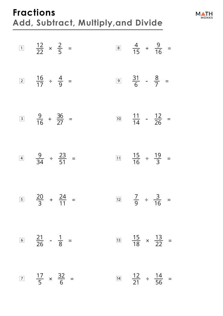 addition subtraction multiplication division of rational numbers worksheet