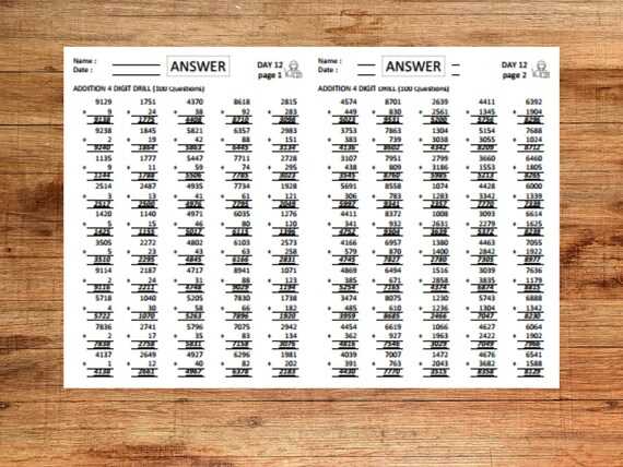 addition up to 10000 worksheet