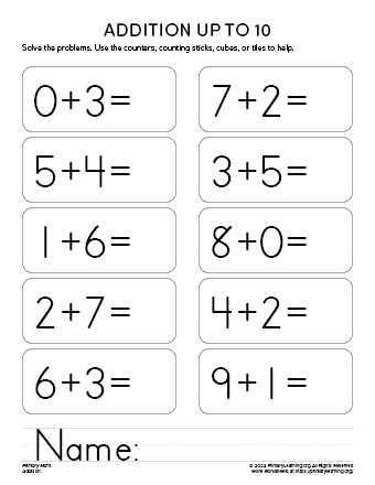 addition using pictures worksheet