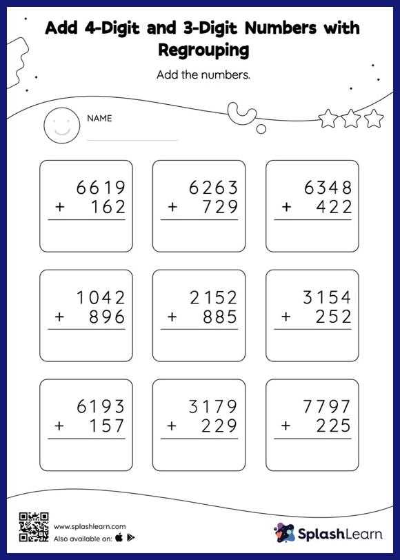 addition with carrying worksheet