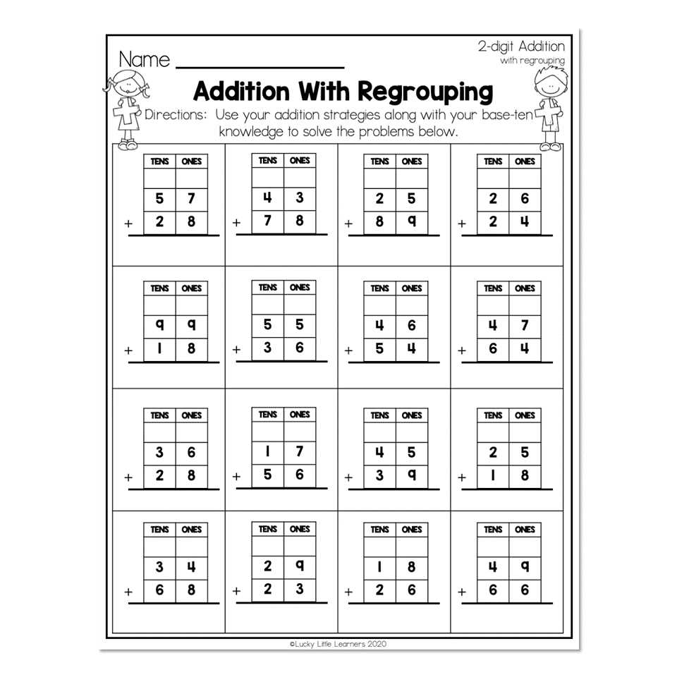 addition with regrouping free worksheets