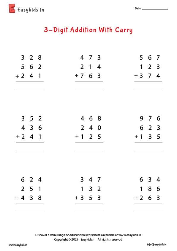 addition with renaming worksheet