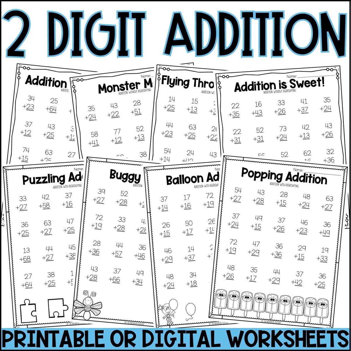 addition without regrouping worksheet