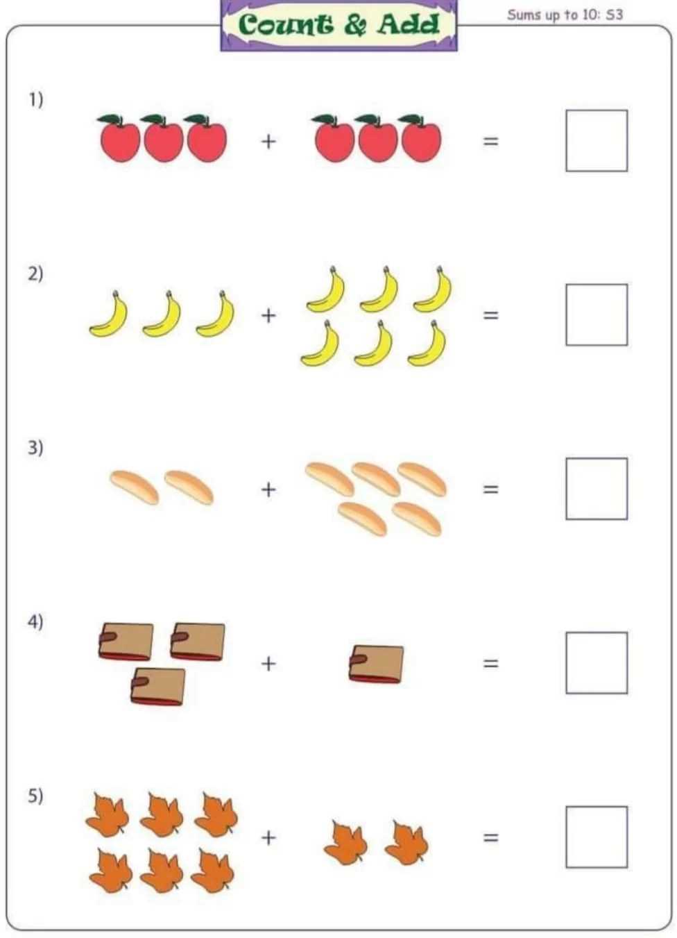 addition worksheet clipart