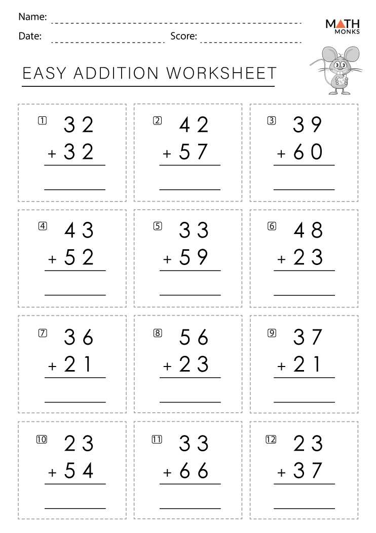 addition worksheet printable