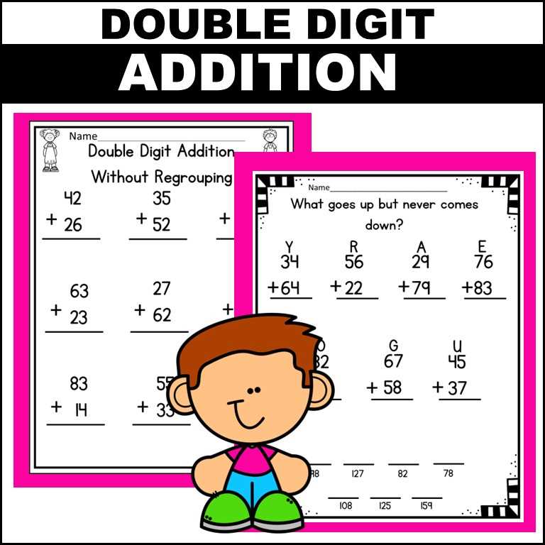 addition worksheets 2 digit without regrouping