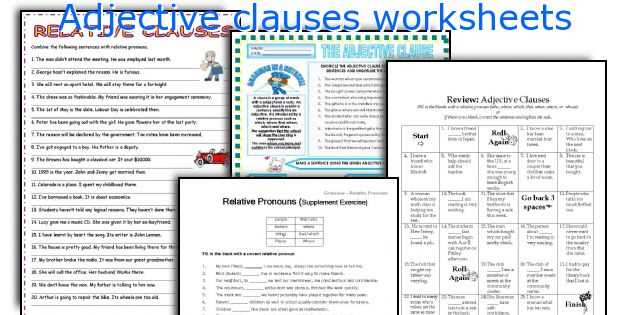 adjective clauses exercises worksheet