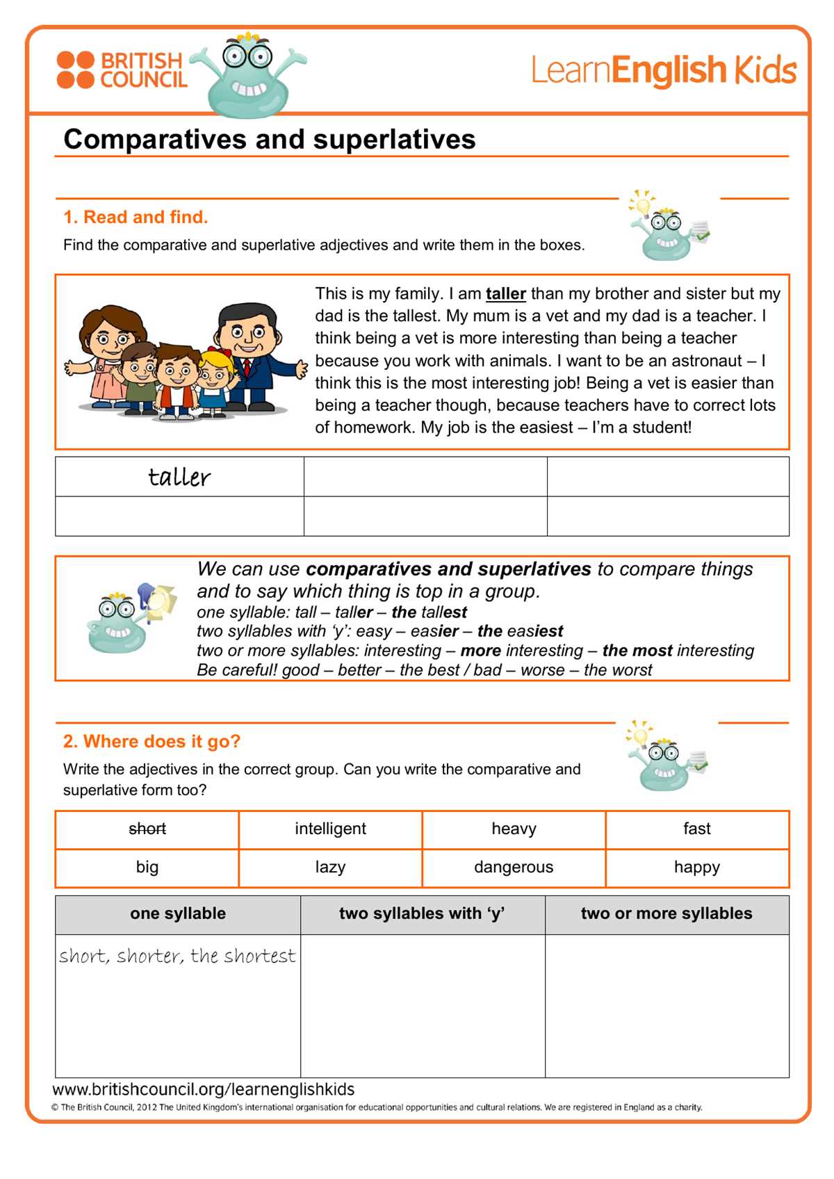 adjectives comparative and superlative worksheet adjectives comparative and superlative worksheet