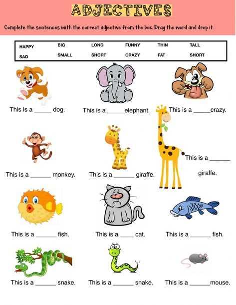 adjectives in english worksheets adjectives in english worksheets