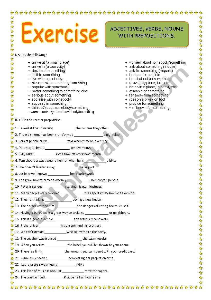 adjectives nouns and verbs worksheet