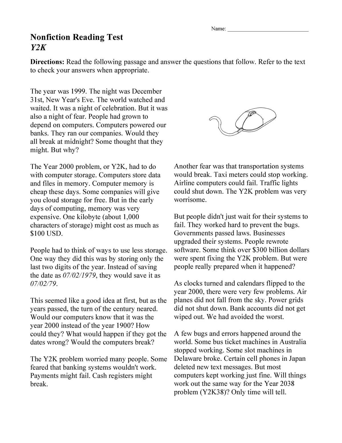 adult reading worksheets