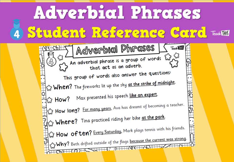 adverb and adverbial phrases worksheet