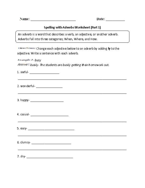 adverbs worksheet free