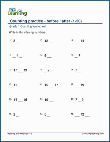 after numbers worksheet 1 20