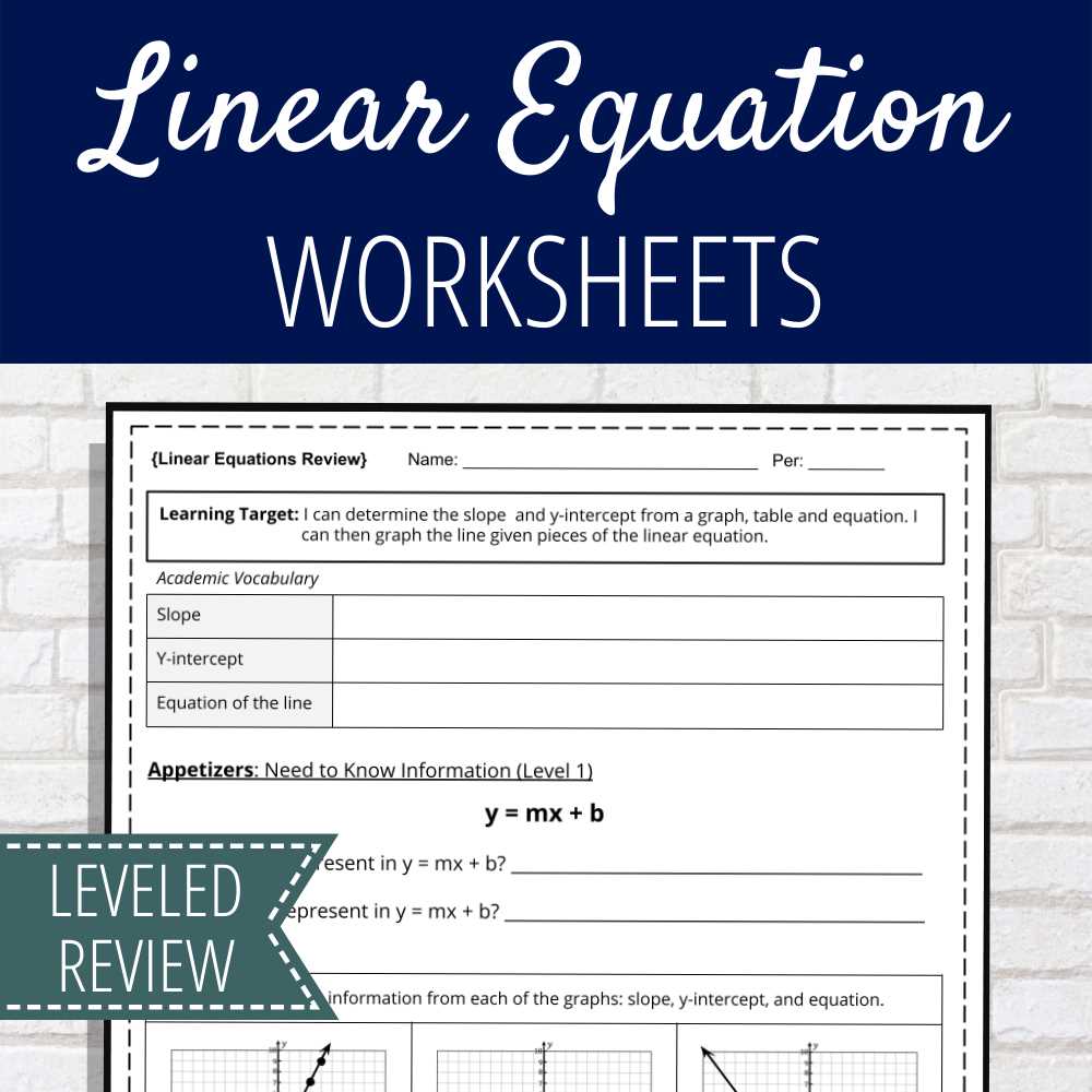 algebra slope intercept form worksheet 1
