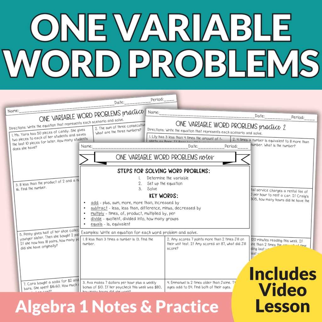 algebraic expression word problems worksheet