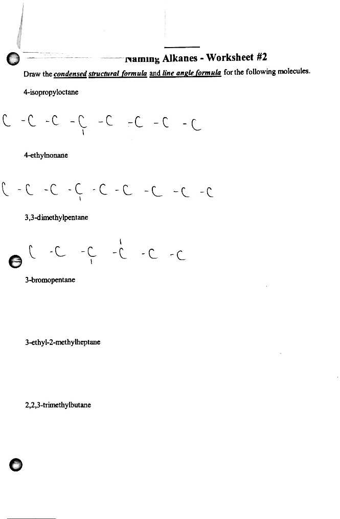 alkane practice worksheet