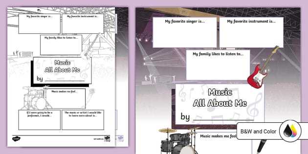 all about me music worksheet