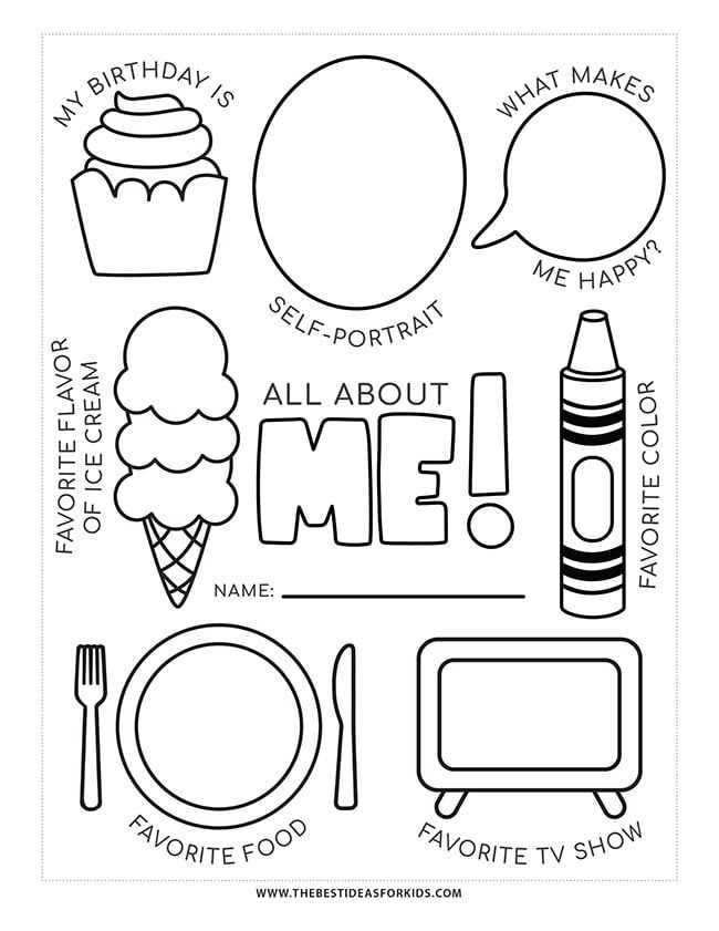 all about me preschool worksheets