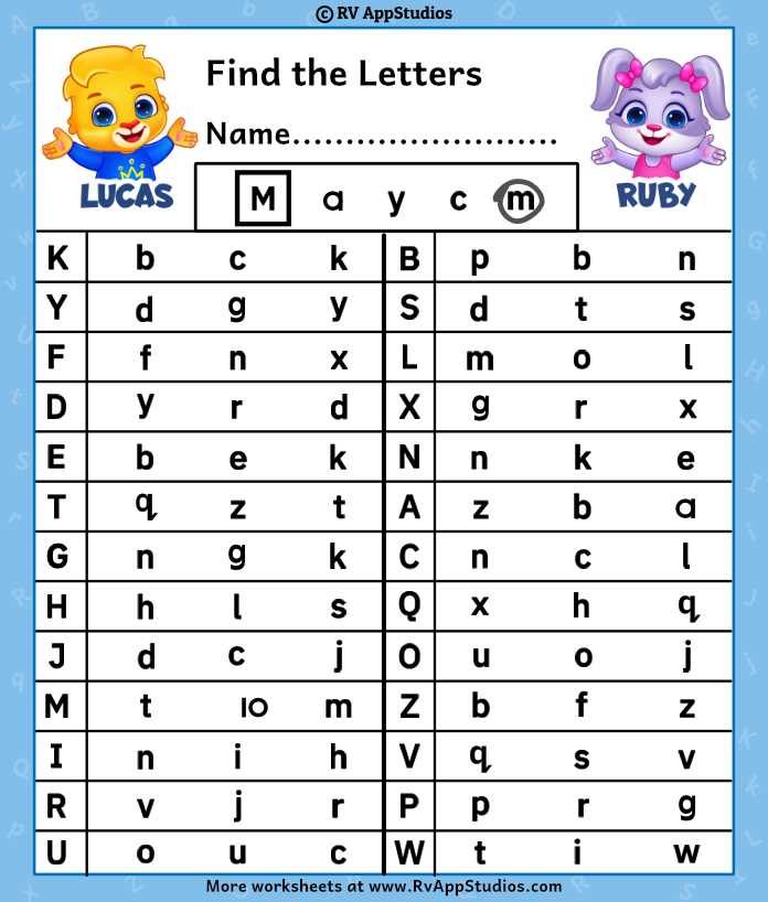 alpahbet worksheets