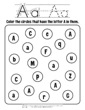 alphabet letter find worksheets