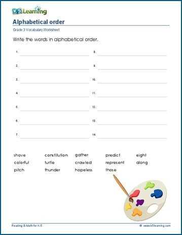 alphabetizing names worksheets