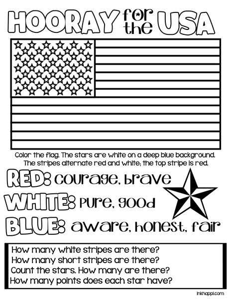 american flag worksheets