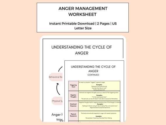 anger control worksheets