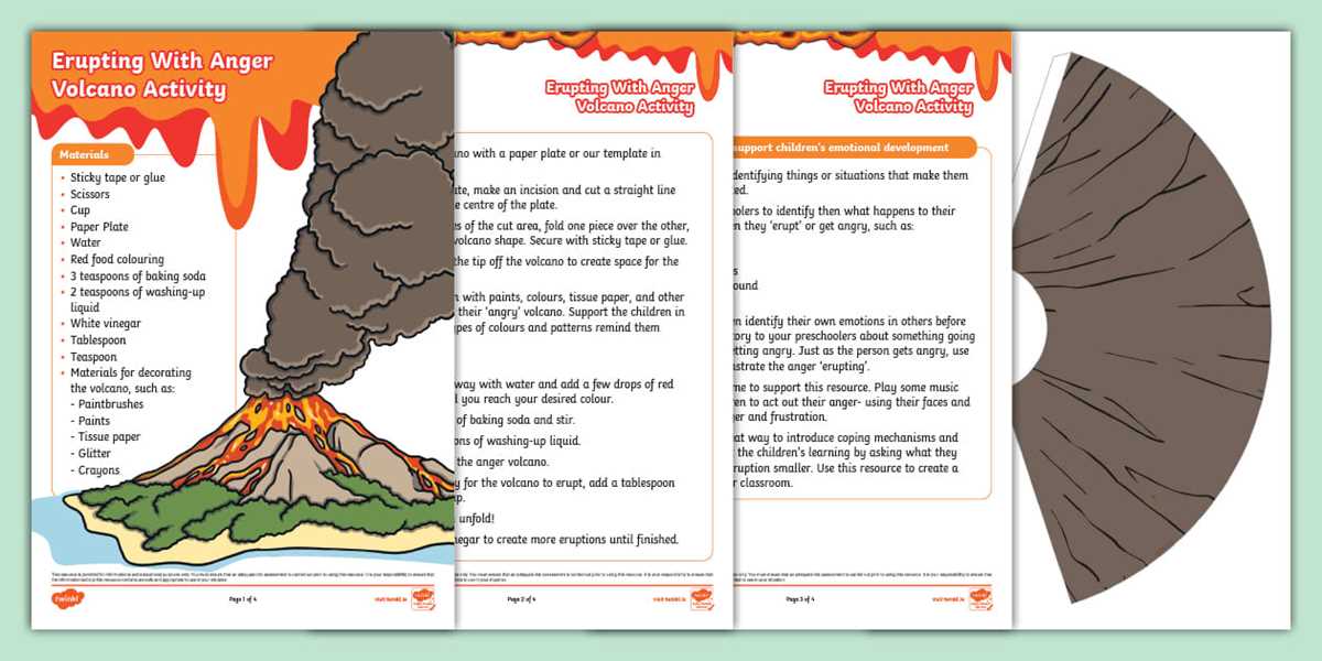 anger volcano worksheet